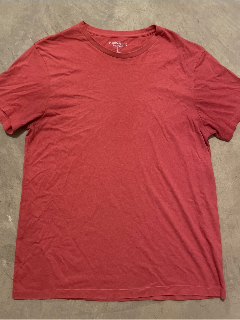 J.Crew Mercantile Broken-In Men's Crew Neck Short Sleeve Solid Red Tee Size L